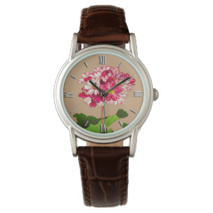  Japanse hydrangea. Roze en groen Horloge