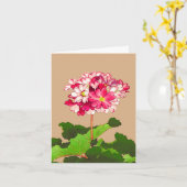  Japanse hydrangea. Roze en groen Kaart (Gele Bloem)