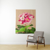 Japanse hydrangea. Roze en groen Wandkleed (In situ)