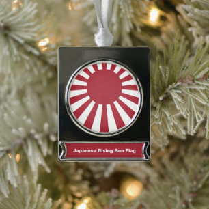 Japanse Imperiale Opgangszonnevlag, Edo tot WO2 Verzilverd Banner Ornament