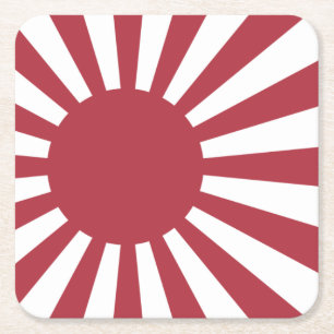 Japanse Imperiale Opgangzonnevlag, Edo tot WO2 Vierkante Kartonnen Onderzetter