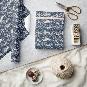 Japanse Indigo Textiel Cadeaupapier