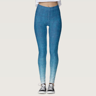 Japanse indigokleurstof blauwe gradatie leggings