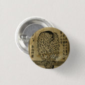 Japanse inkt - 17e eeuw ronde button 3,2 cm (Voorkant /achterkant)