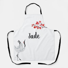 Japanse inktprinten Sakura en kraan Schort