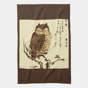  Japanse inktschets van een olifant Theedoek