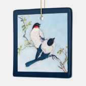  Japanse inktschets van vinken Keramisch Ornament (Links)