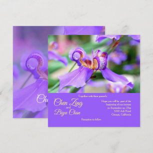 Japanse Iris Aangepaste Huwelijksuitnodiging Kaart