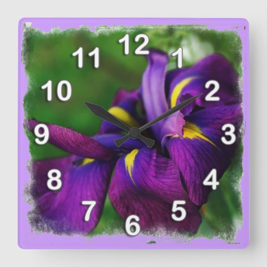 Japanse Iris Wall klok (Voorkant)