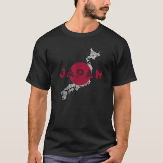 Japanse kaart en vlag souvenir noodlijdend Japan T-shirt