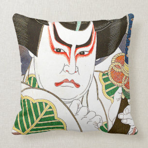 Japanse Kabuki Actor Art van Natori Shunsen 名 春 仙 Kussen