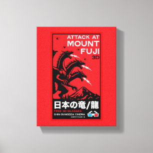 Japanse Kaiju-aanval op Fiji Canvas Afdruk
