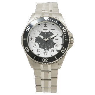 Japanse kanji MANGA-stijl [zwart gezicht] Horloge