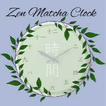 Japanse Kanji Zen Matcha Ronde Wandklok