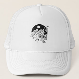 Japanse karp koi met Yin & Yang Background Trucker Pet