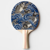 Japanse karper in Waves, Retro Tafeltennisbatje (Achterkant)
