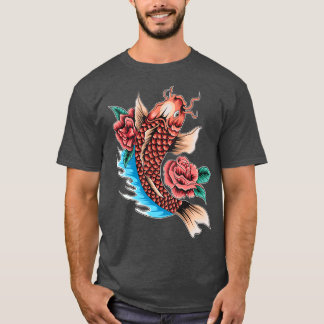 Japanse karper met bloemen Tattoo T-shirt