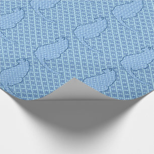 Japanse kat - Blauwe Kimono druk Cadeaupapier