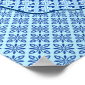 Japanse kat - Blauwe Kimono druk Poster (Hoek)