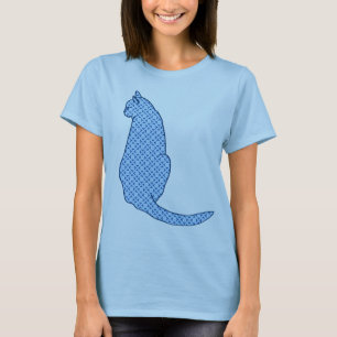 Japanse kat - Blauwe Kimono druk T-shirt