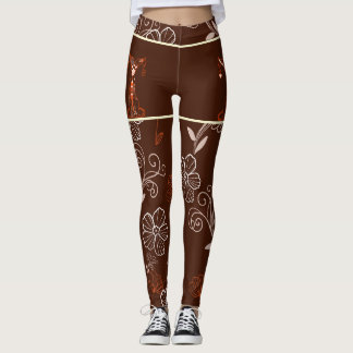 Japanse kat & chrysanthemum motieven leggings