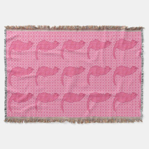 Japanse kat - Fuchsia roze batik Deken