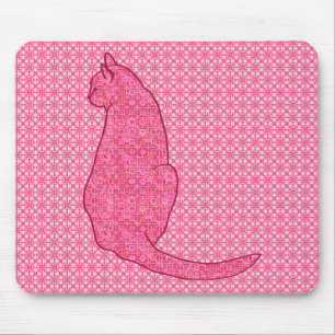 Japanse kat - Fuchsia roze batik Muismat