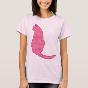 Japanse kat - Fuchsia roze batik T-shirt