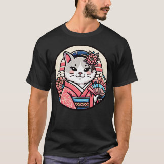 Japanse kat Kimono miauw T-shirt