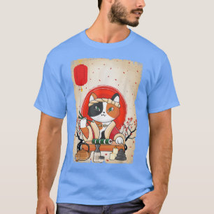 Japanse kat Sushi Cherry Blossom T-shirt