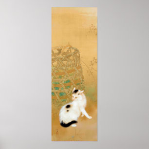 Japanse kat, Takeuchi Seihō, Japanse kunst Poster