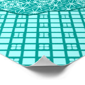 Japanse kat - Turquoise en Aqua Poster (Hoek)