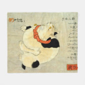 Japanse kat, Utagawa Kuniyoshi Fleece Deken (Voorkant (Horizontaal))