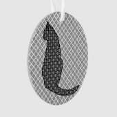 Japanse kat - zwarte en witte Kimono-afdrukken Ornament (voorkant)