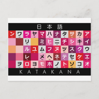 Japanse Katakana-tafel Briefkaart
