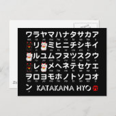 Japanse Katakana-tafel (Lucky Cat) Briefkaart (Voorkant / Achterkant)