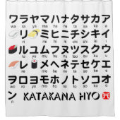 Japanse Katakana-tafel (Sushi) Douchegordijn (Voorkant)