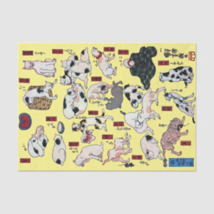 Japanse katten (achtergrondkleur kan worden gewijz tissuepapier