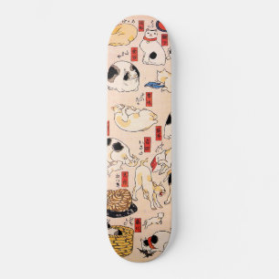 Japanse katten door Utagawa Kuniyoshi  Skateboard