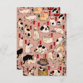 Japanse katten Ukiyo-e Funny kat Bedankkaart (Voorkant / Achterkant)