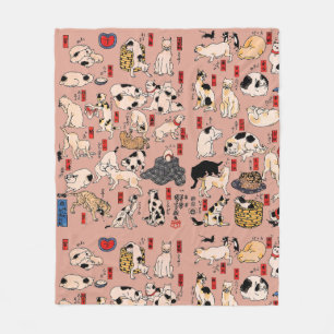 Japanse katten Ukiyo-e Funny kat Fleece Deken