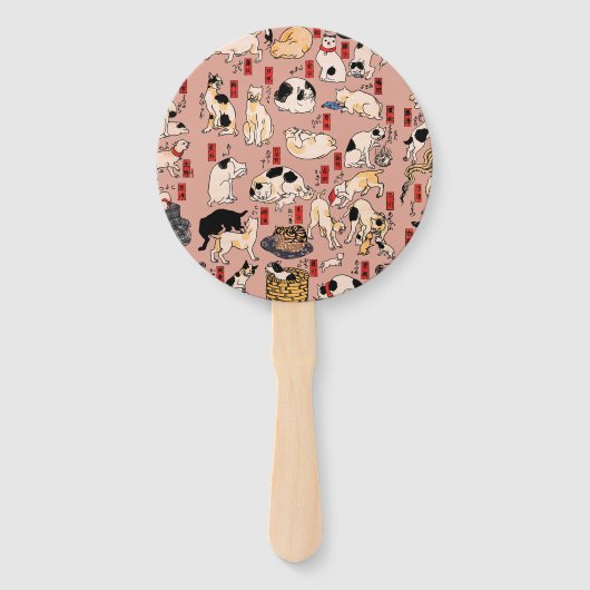 Japanse katten Ukiyo-e Funny kat Handwaaier (Voorkant)