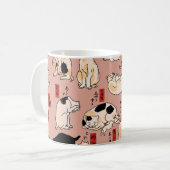 Japanse katten Ukiyo-e Funny kat Koffiemok (Voorkant links)