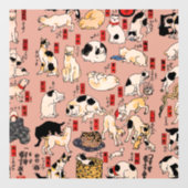 Japanse katten Ukiyo-e Funny kat Raamsticker (Vel)