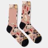 Japanse katten Ukiyo-e Funny kat Sokken (Rechts)