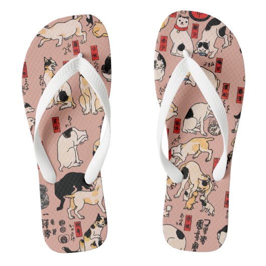 Japanse katten Ukiyo-e Funny kat Teenslippers (Voetbed)