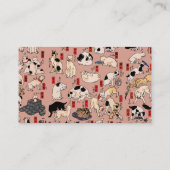 Japanse katten Ukiyo-e Funny kat Visitekaartje (Achterkant)