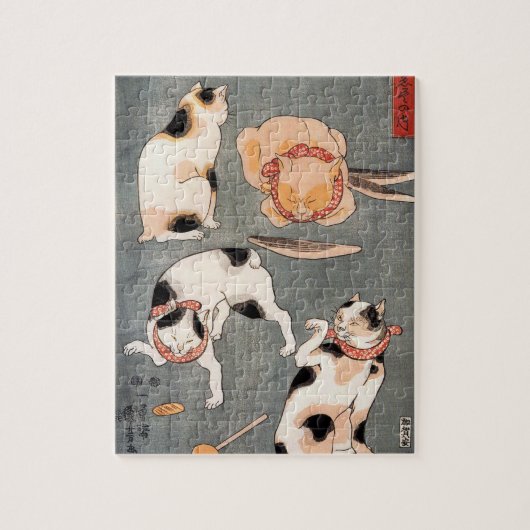  Japanse kattenkunst Legpuzzel (Verticaal)