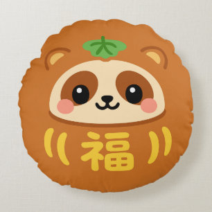 Japanse Kawaii daruma tanuki Rond Kussen