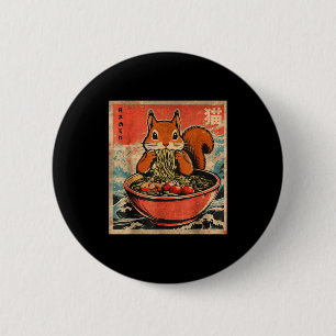 Japanse Kawaii Eekhoorn Eet Ramen Anime Cadeaus  Ronde Button 5,7 Cm